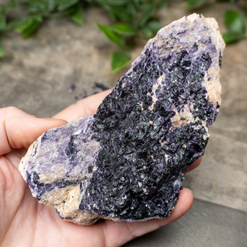 Purple Fluorite on Orange Calcite #1