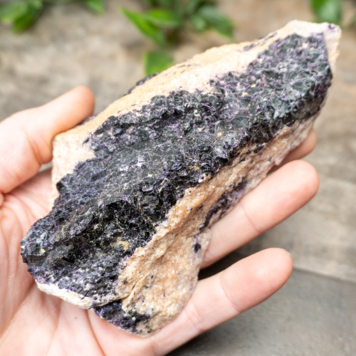 Purple Fluorite on Orange Calcite #1