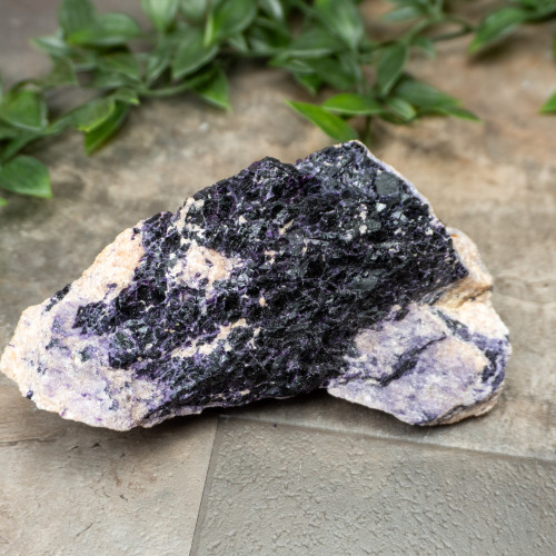 Purple Fluorite on Orange Calcite #1