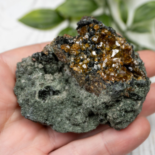 Topazolite on Actinolite #1