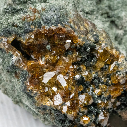 Topazolite on Actinolite #1
