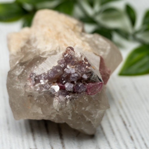 Blue Tourmaline on Quartz with Pink Tourmaline and Albite #1