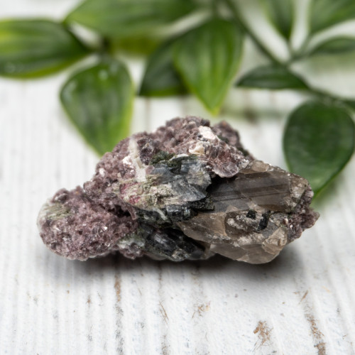 Lepidolite with Watermelon Tourmaline on Smoky Quartz #1