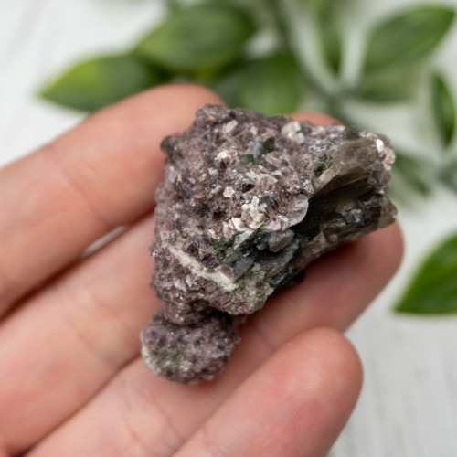 Lepidolite with Watermelon Tourmaline on Smoky Quartz #1