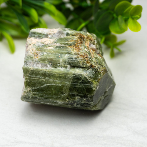 Green Tourmaline Over Quartz (Natural) #3
