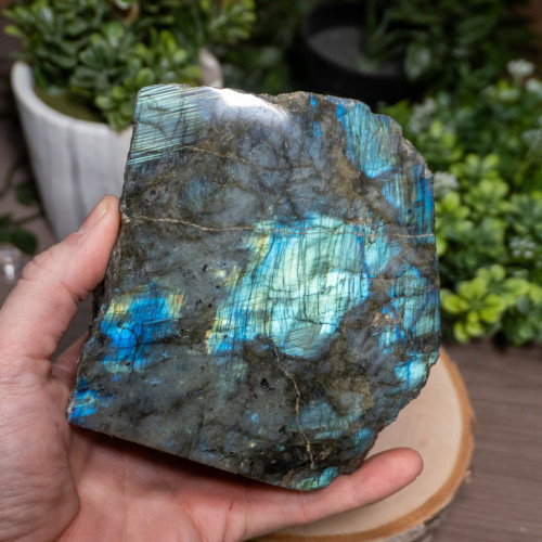 Half Polished Cut Base Labradorite #1