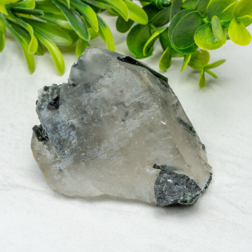 Blue and Green Tourmaline with Albite on Quartz #1