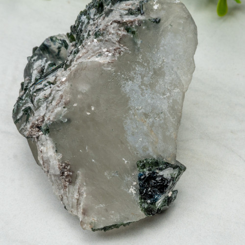Blue and Green Tourmaline with Albite on Quartz #1