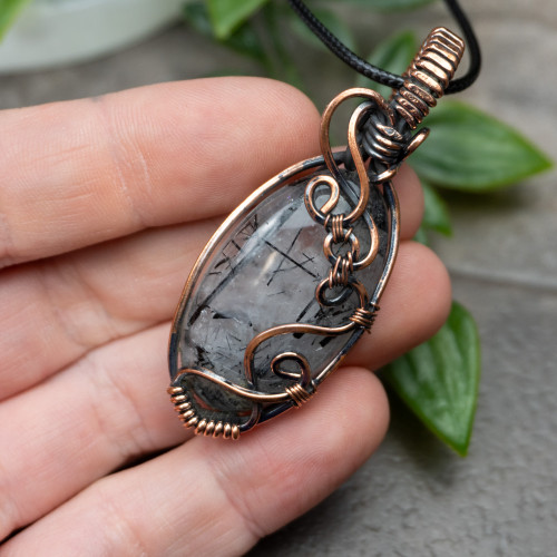 Tourmalinated Quartz Necklace #1