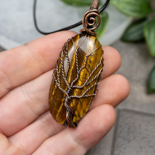 Tiger Eye Tree of Life Necklace #1