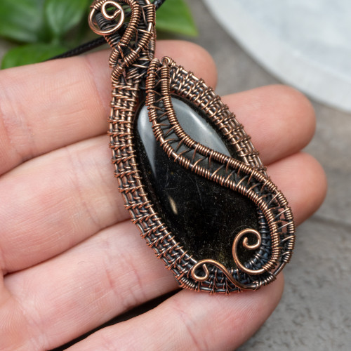 Golden Sheen Obsidian Necklace #1