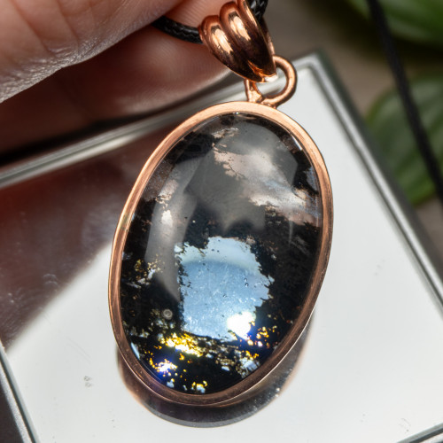 Black Chlorite in Quartz Necklace #1