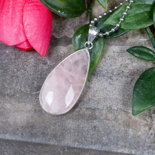 Rose Quartz Sterling Silver Necklace #2