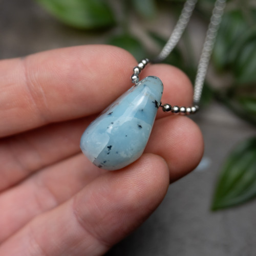 A+ Andean Dendritic Blue Opal Necklace #6