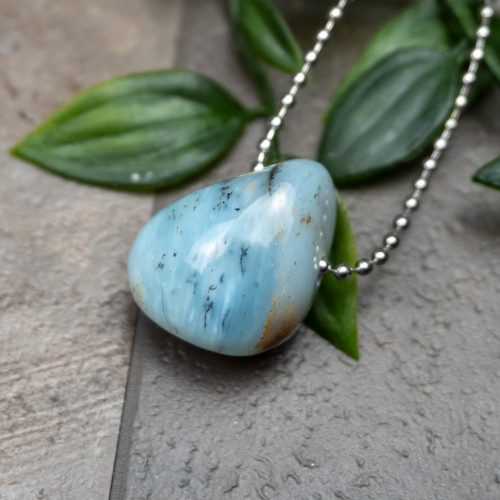 A+ Andean Dendritic Blue Opal Necklace #5