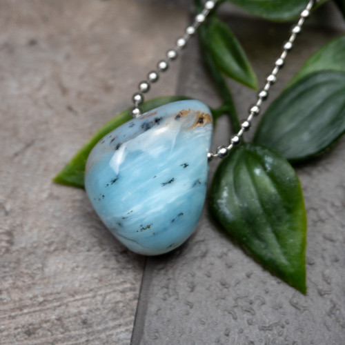 A+ Andean Dendritic Blue Opal Necklace #5