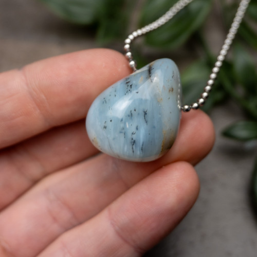 A+ Andean Dendritic Blue Opal Necklace #5