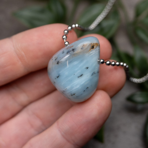 A+ Andean Dendritic Blue Opal Necklace #5