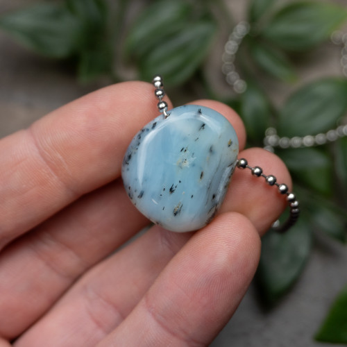 A+ Andean Dendritic Blue Opal Necklace #4