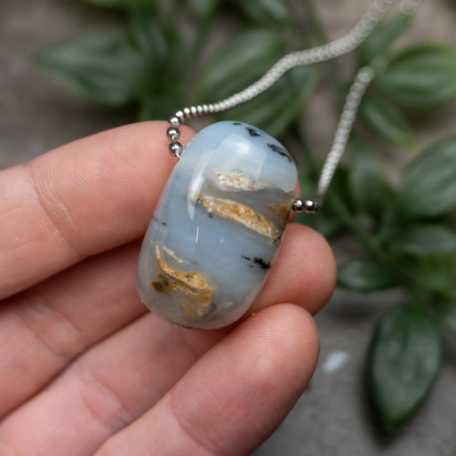 A+ Andean Dendritic Blue Opal Necklace #3