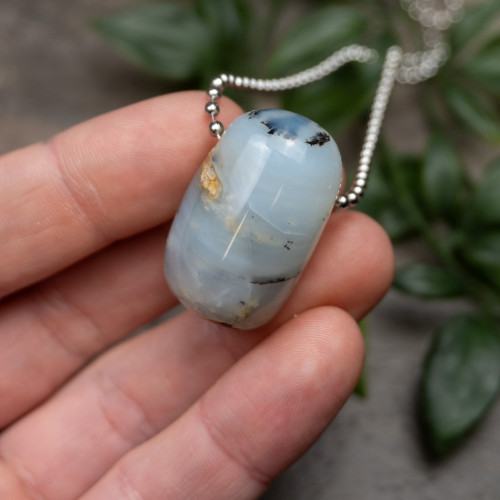 A+ Andean Dendritic Blue Opal Necklace #3