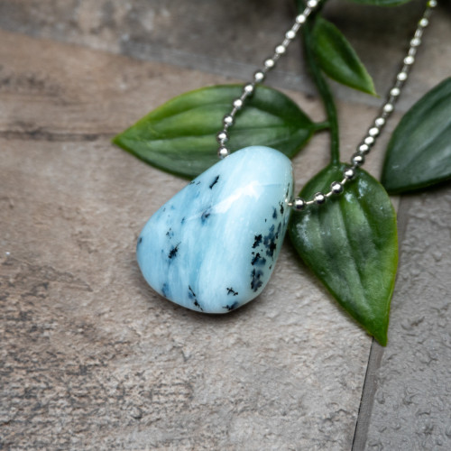 A+ Andean Dendritic Blue Opal Necklace #2