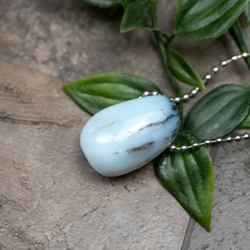 A+ Andean Dendritic Blue Opal Necklace #1