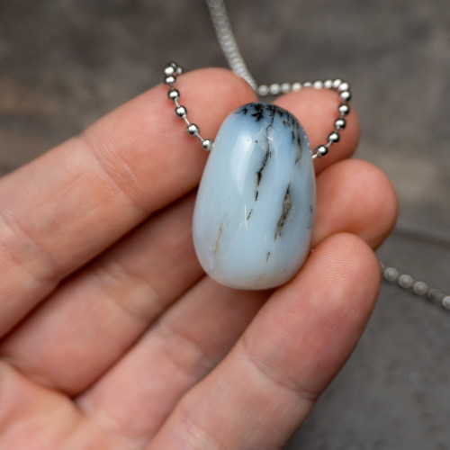 A+ Andean Dendritic Blue Opal Necklace #1