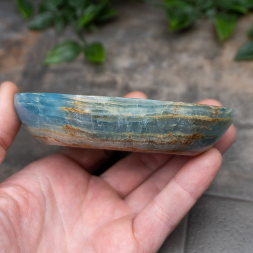 Blue Onyx Oval Bowl #1