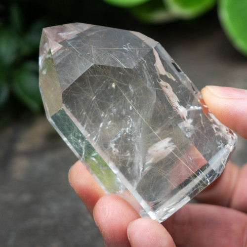 Quartz with Silver & Gold Rutile Tower #6