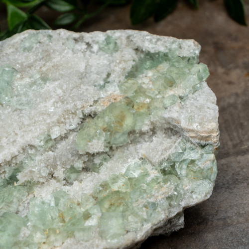 Green Fluorite with Quartz #9