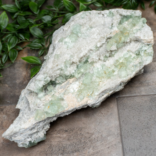 Green Fluorite with Quartz #9