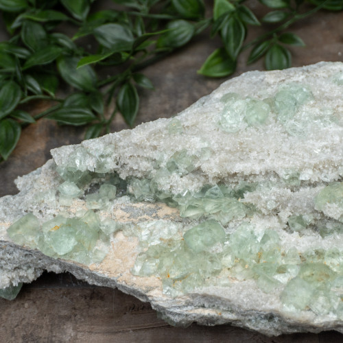 Green Fluorite with Quartz #9