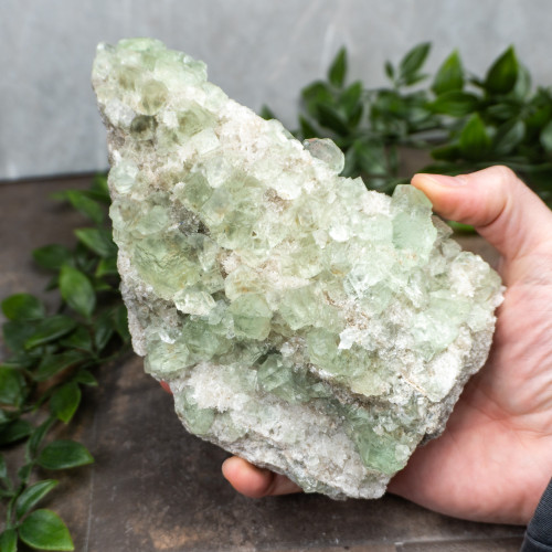 Green Fluorite with Quartz #7