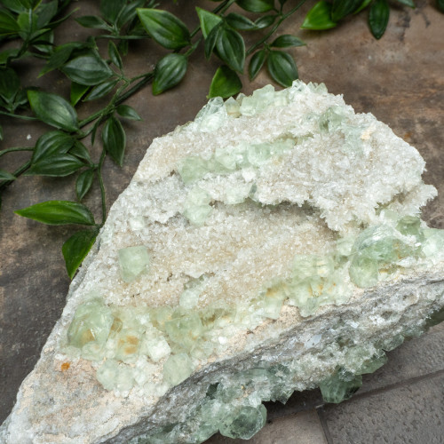 Green Fluorite with Quartz #7