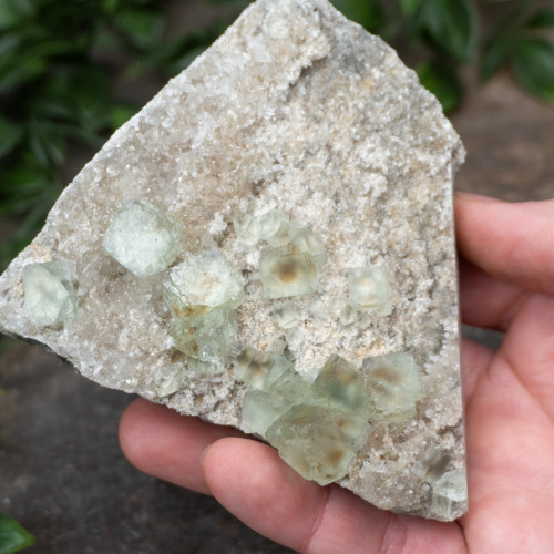Green Fluorite with Quartz #6
