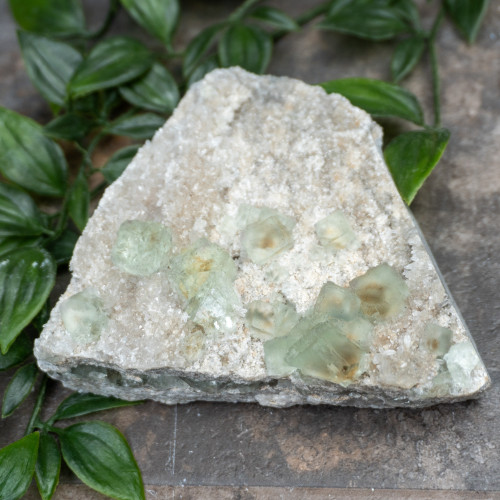 Green Fluorite with Quartz #6
