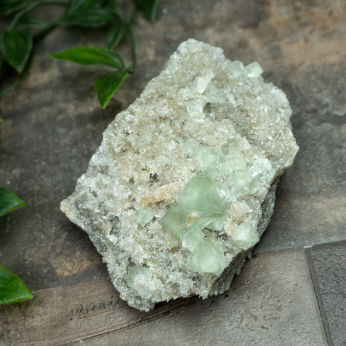 Green Fluorite with Quartz #5