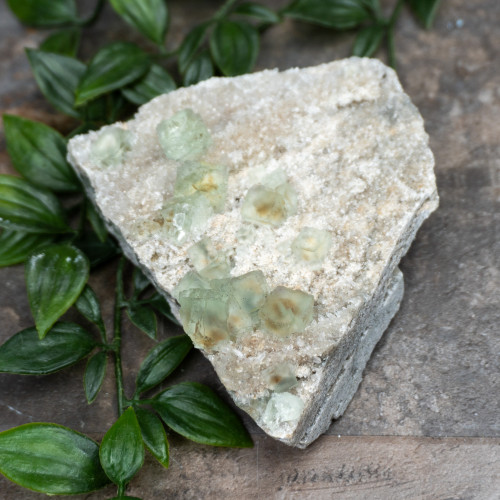 Green Fluorite with Quartz #6