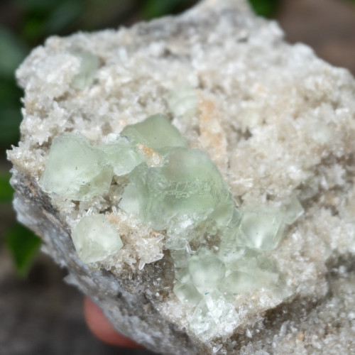Green Fluorite with Quartz #5