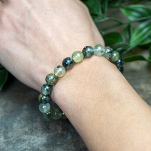Prehnite and Epidote Bracelet 8mm