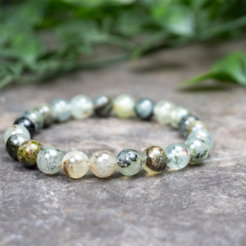 Prehnite and Epidote Bracelet 8mm