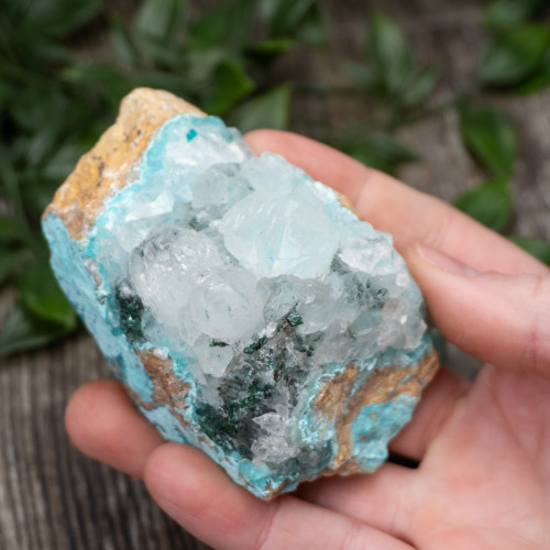 Quartz with Malachite on Gem Silica #1