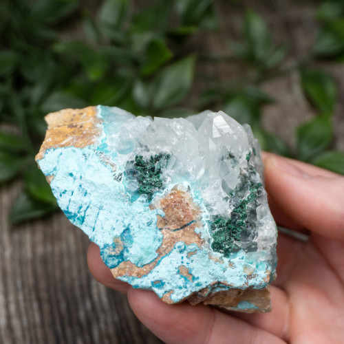 Quartz with Malachite on Gem Silica #1