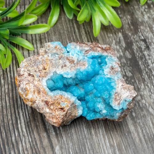 Blue Hemimorphite with Druzy Quartz Coating#2