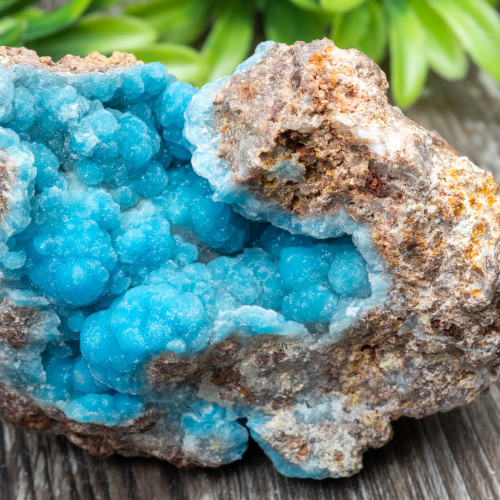Blue Hemimorphite with Druzy Quartz Coating#2