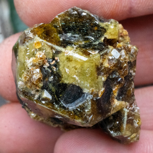 Green Garnet with Druzy Garnets #3