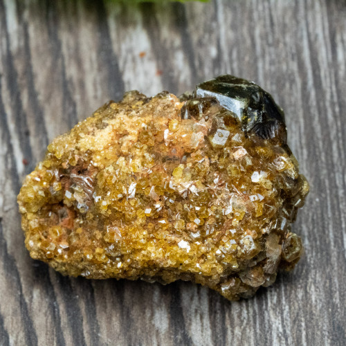 Green Garnet with Druzy Garnets #1
