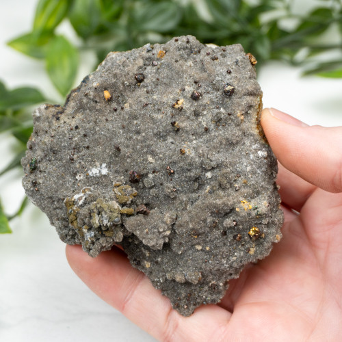 Golden Calcite on Druzy Quartz #1