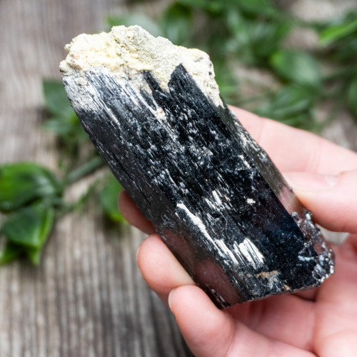 Black Tourmaline Crystallized with Hyalite Opal (Namibia) #5